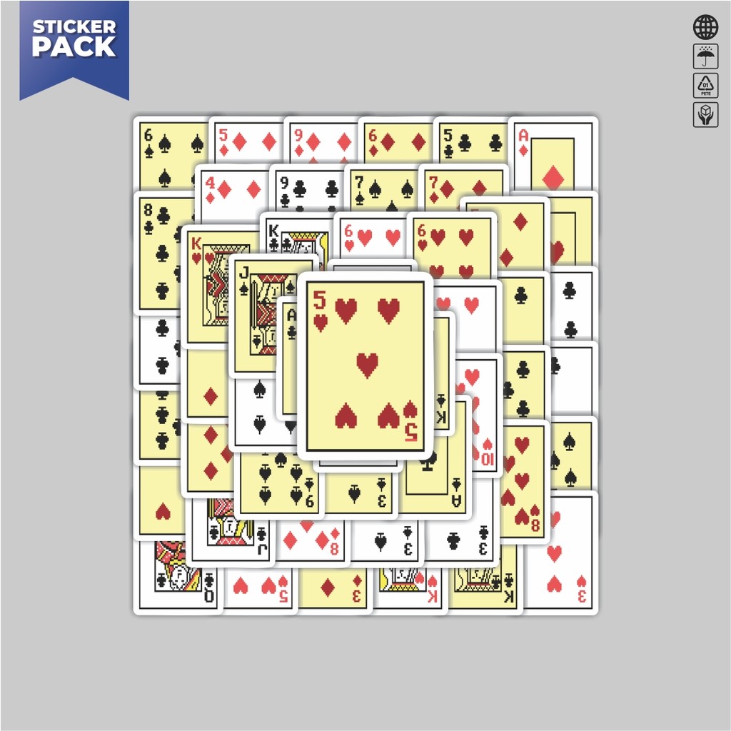 

[100PCS]Stiker Pack Stiker Kartu Poker V12 Aesthetic Vinyl Anti Air Dekorasi Sticker Laptop Buku Journal Koper Helm Casing HP Gitar Helm Skateboard