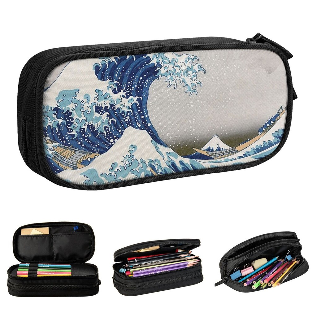 

Under The Great Wave Off Kanagawa Katsushika Pencil Case Pencilcases Pen Holder Large Storage Bag School Supplies Stationery
