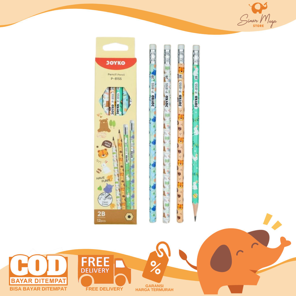 

DIJUAL LUSINAN Joyko Pencil Pensil P-8155 2B Animal Lovers