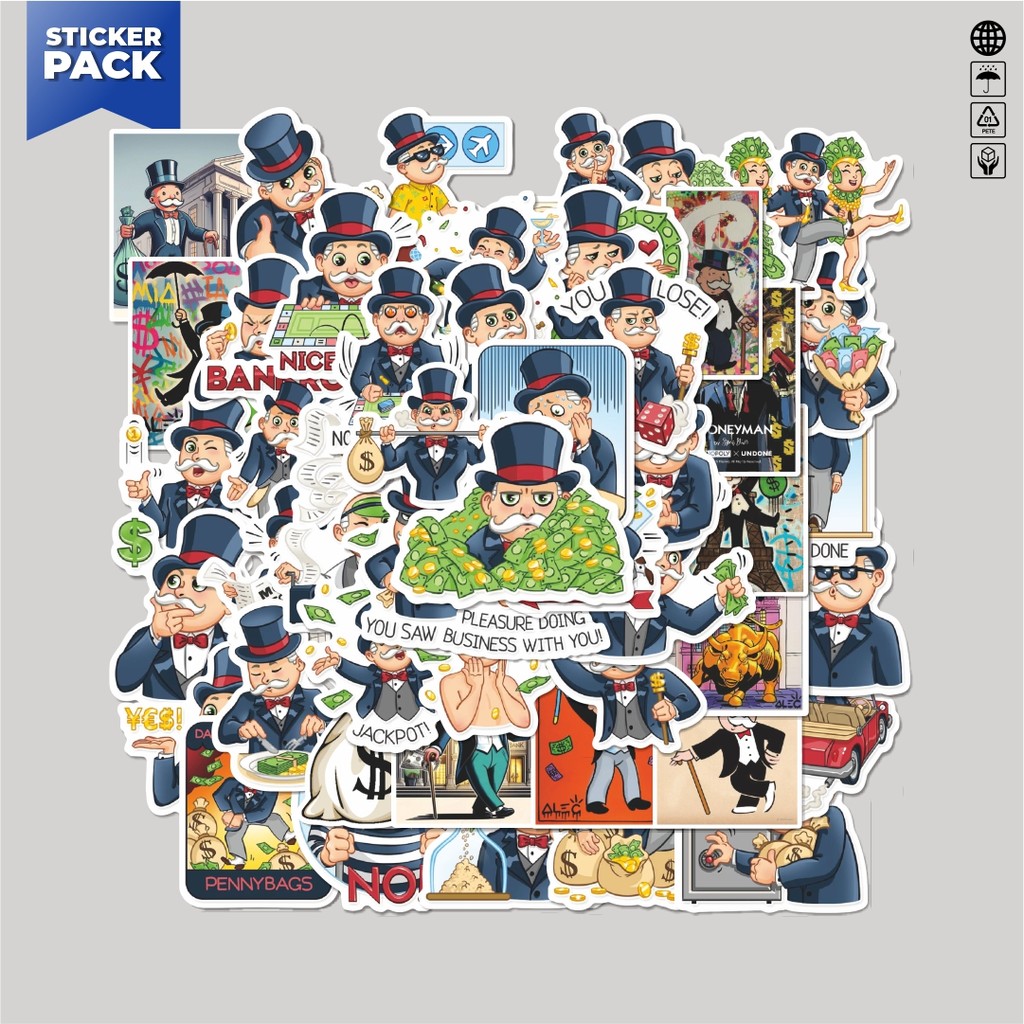 

[100PCS]Stiker Pack Stiker Game Monopoly 2 Aesthetic Vinyl Anti Air Dekorasi Sticker Laptop Buku Journal Koper Helm Casing HP Gitar Helm Skateboard