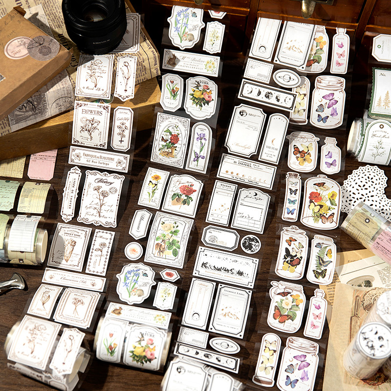

Yoofun 7.5 x 200cm Retro Natural Plants Flowers Tickets Sticker Tape Vintage Scrapbooking Decoration Masking Tape Stickers