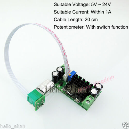 DC 5V 12V 24V 1A PWM DC Motor Speed Controller Regulator Switch For Fan Blower
