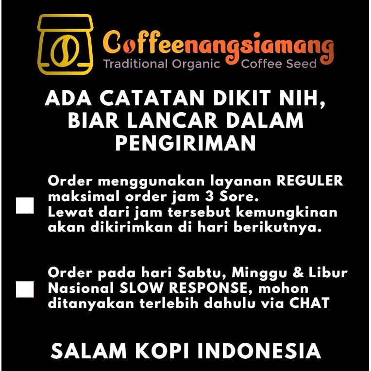 

JAMIN MURAH !!!KOPI ARABIKA PAPUA WAMENA 500g PREMIUM - (Biji/Giling)(BISA LANGSUNG ORDER)