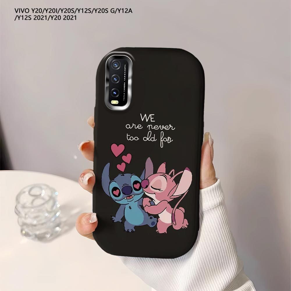 Softcase Untuk Vivo Y20 Y12S 2021 Y12A Y20S Y20A Y20i Y20G Y20e Y20t Cartoon Stitch Couple Back Cove