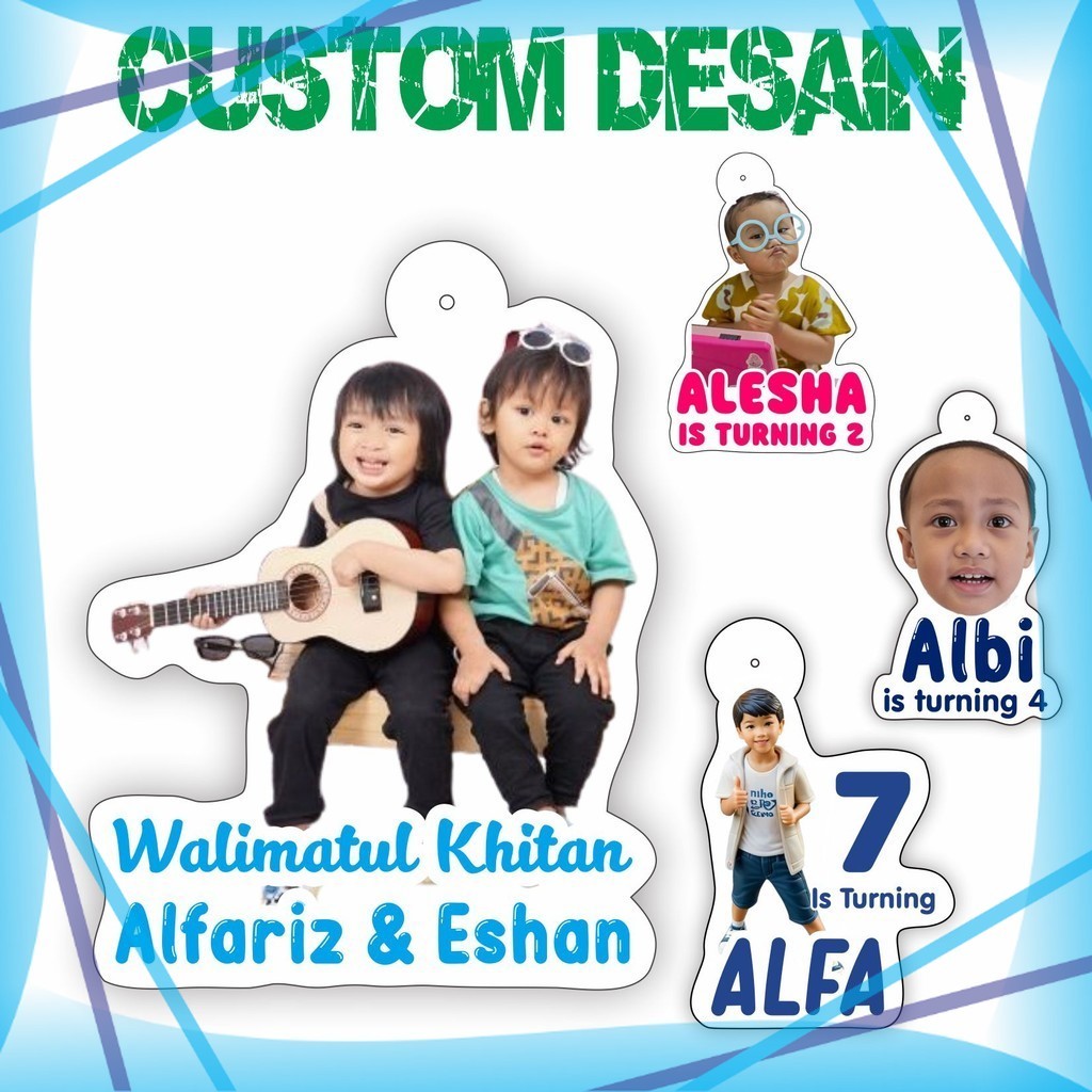 

Hang Tag Gambar Cetak Custom Nama dan Foto Ultah Isi 20 pcs Proses Cepat