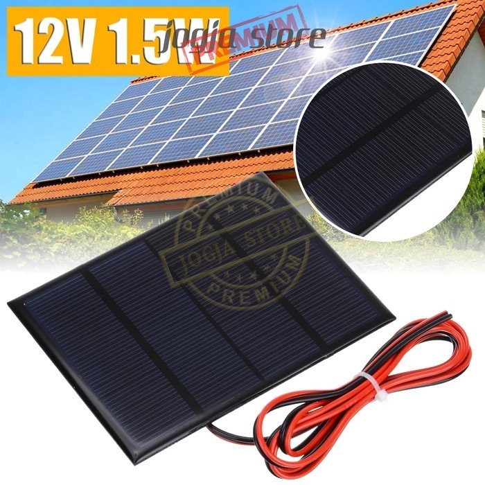 Modul Solar Cell DIY Panel Surya Mini 12V 1.5W for Powerbank-Ponsel HP