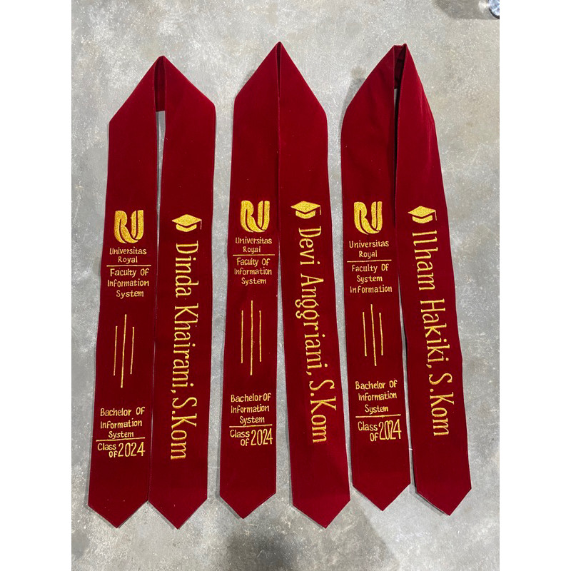 Selempang Wisuda (2LAPIS) Selempang Leher/Kalung pakai LOGO bahan baldubisa pesan satuan