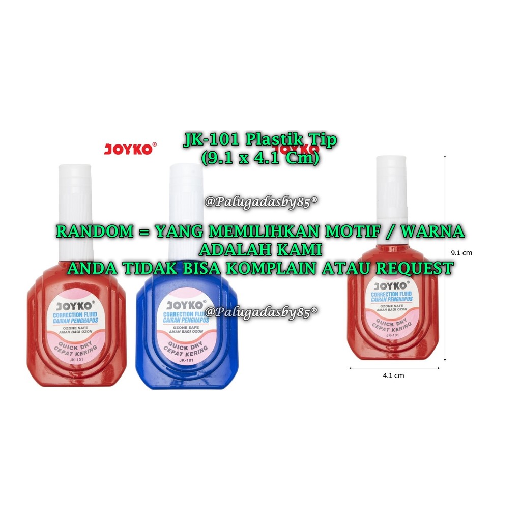 

(1 Biji) GROSIR Correction Fluid JOYKO JK-101 Plastik Tip / Koreksi Penghapus Cair Joyko JK-101