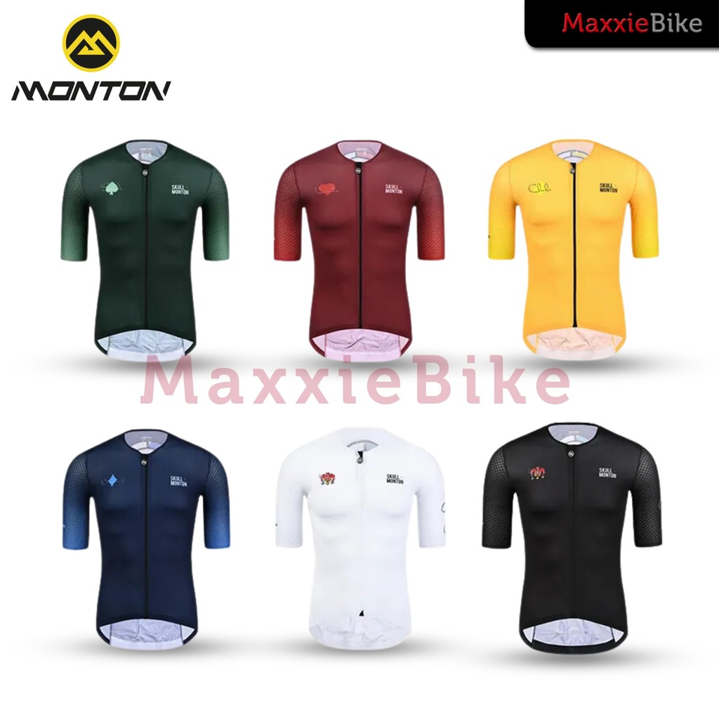 Monton Baju Jersey Sepeda Pria Lengan Pendek Lifestyle Club Men Short Sleeve Cycling Jersey Skull Mo