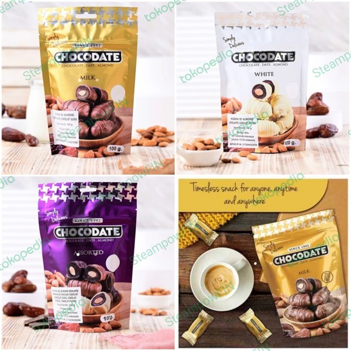 

Chocodate Almonds Arabian Delights Chocolate Dubai Coklat Kurma - Milk