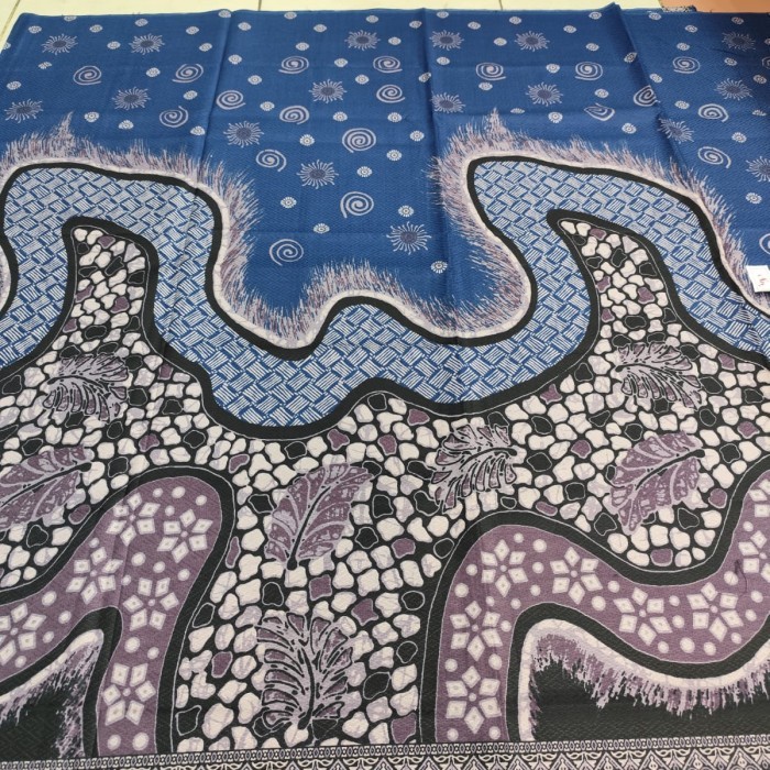 kain batik bahan dobby motif abstrak warna biru