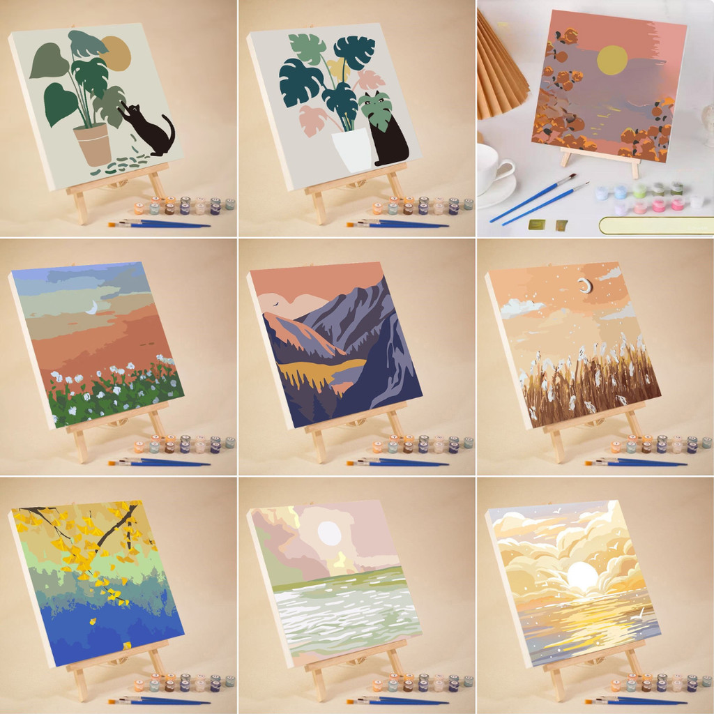 

DIY Paint by Number KIT / Painting by Number / Set Alat Lukis Praktis ukuran 20x20cm