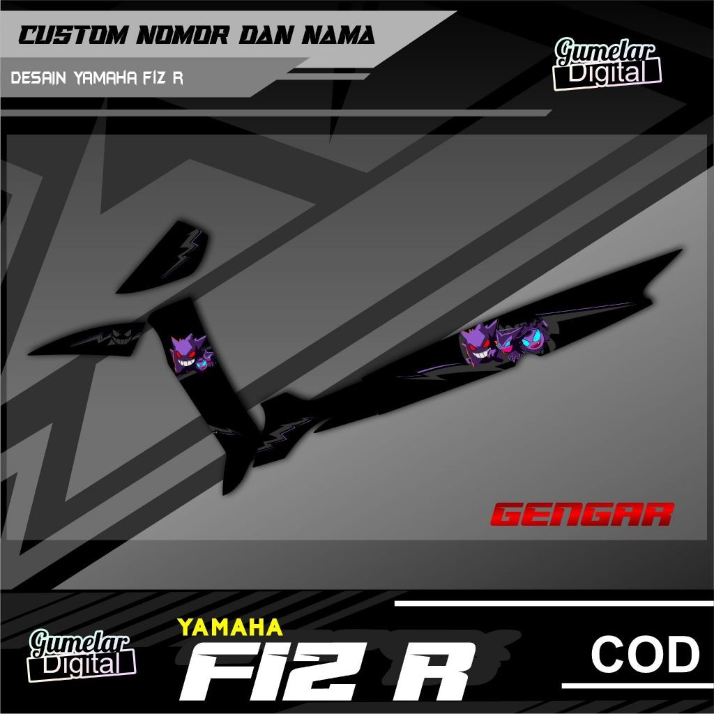 STRIPPING SIMPEL YAMAHA FIZ R GENGAR POKEMON SUDAH DI CUTTING TINGGAL TEMPEL