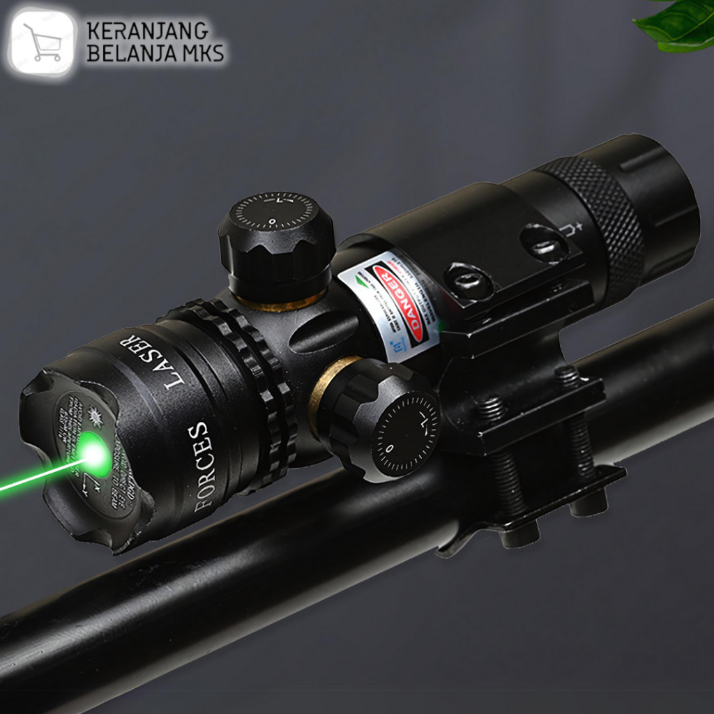 Laser Scope Airsoft Warna Hijau Merah Sniper Fullset Laser Jarak Jauh