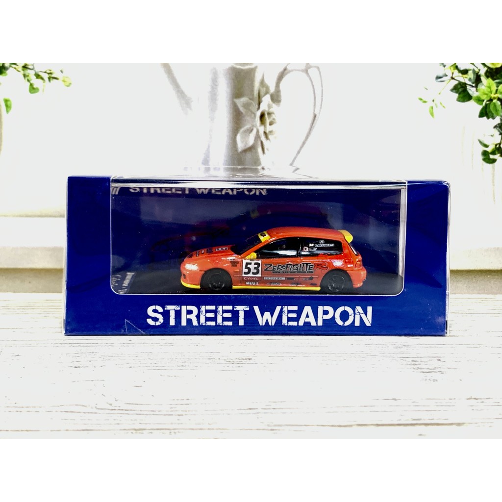 STREET WEAPON CIVIC EG6 EG ESTILO ORANGE DIECAST