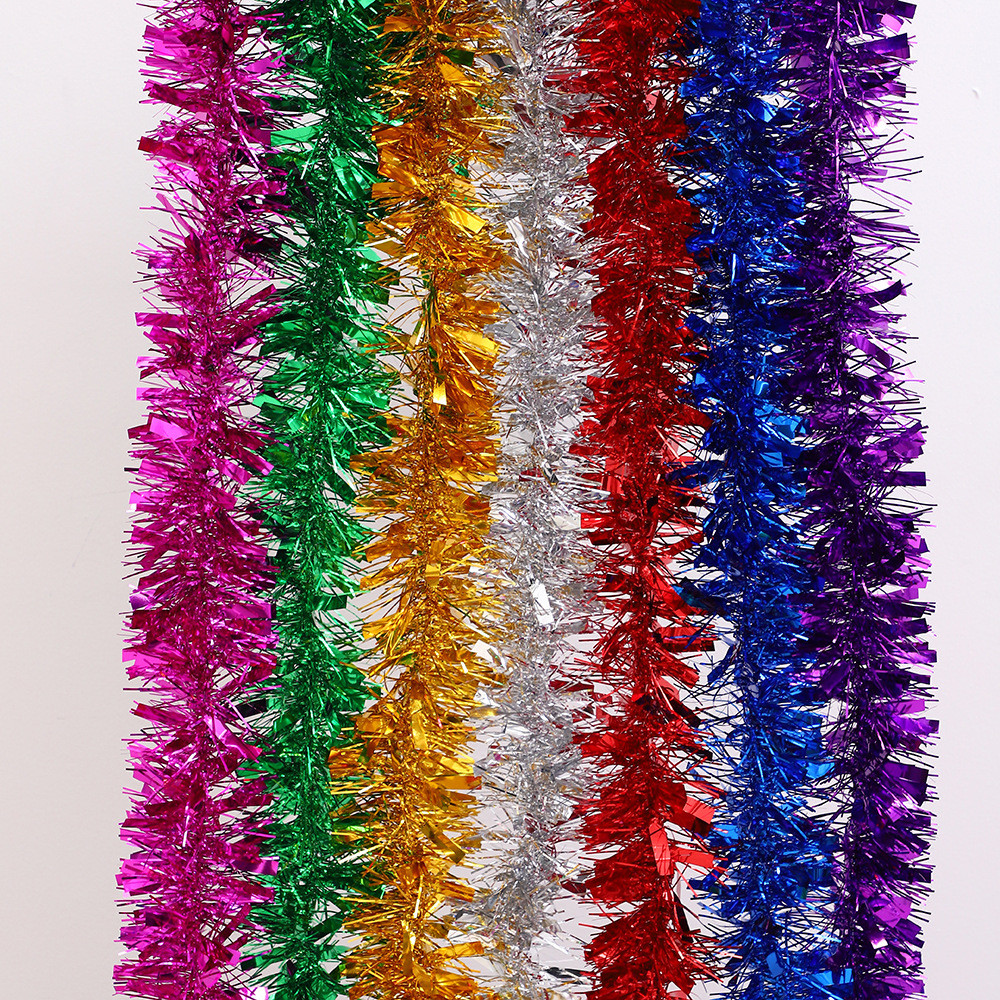 2Meter X 9CM Slinger Rumbai Tinsel Tebal Gaba Gaba Pohon Natal Gold Red Silver acc150