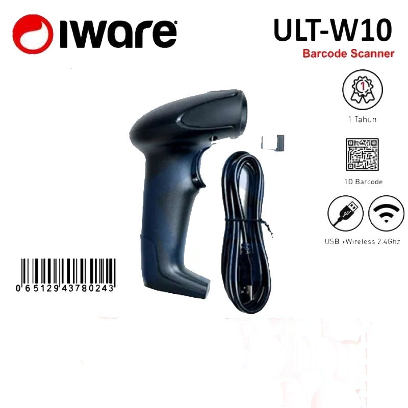 IWARE ULTRON BARCODE SCANNER  1D ULT-W10 WIRELESS (USB / HANDLE MODEL)