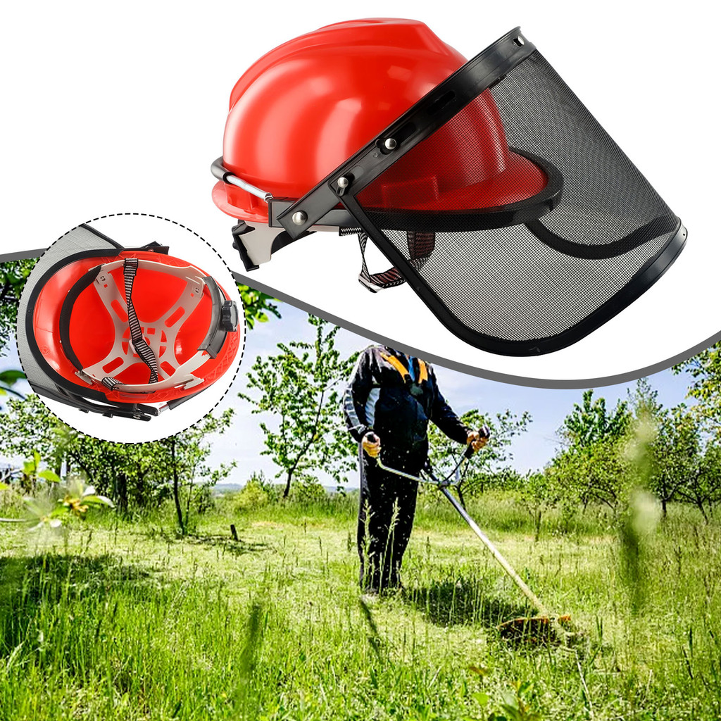 Chainsaw Safety Helmet Cover Mesh For Lawn Mower Trimmer Brushcutter With Adjustable Headband