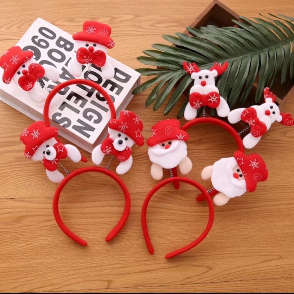 Bando Natal / Aksesoris Rambut Bando Natal Christmas / Bando Natal Anak dan Dewasa