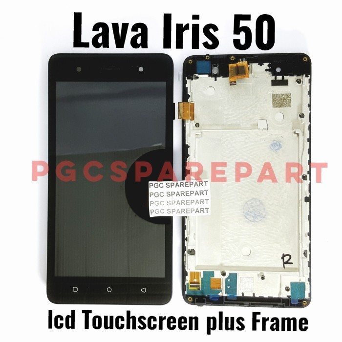 PGC99 Original OEM LCD Touchscreen Fullset Plus Frame Lava iris 50 - Hitam