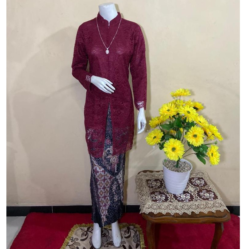 Stelan kebaya brukat tunik Kurung kebaya modern kebaya Stelan wanita kebaya kurung baju kurung wanit