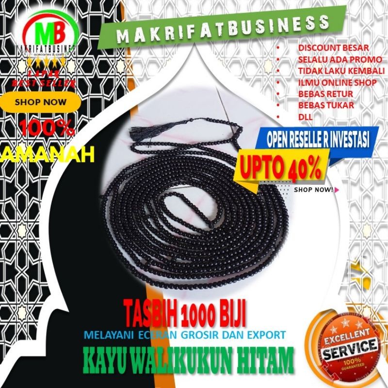 MAKRIFATBUSINESS tasbih1000 biji /tasbih1000 butir walikukun /tasbih kayu bulat/harga grosir tasbih 