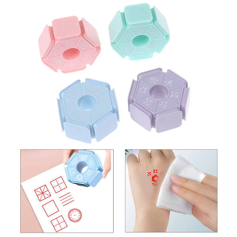 

Kids Educational Six-Side Seal Clock Stamp Teaching Aids Toy Pinyin Revised Learning Recognition School Early Education Seals