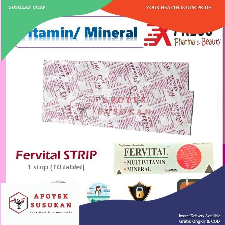 XPRESS Fervital STRIP Vitamin Mineral Ferfital Verfital Vervital Fervita Tablet Zet