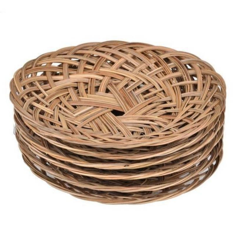 KM - Piring Anyaman Piring Lidi Anyam Bambu Piring makan piring plastik piring rotan anyaman piring 