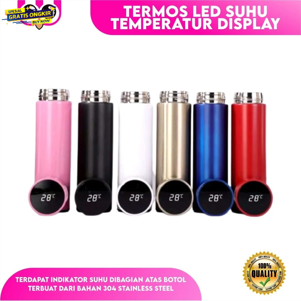 Termos LED Vacum Mini Suhu Temperatur Smart Sakura Tumbler Kopi Stainless Steel Aesthetic Botol Minu