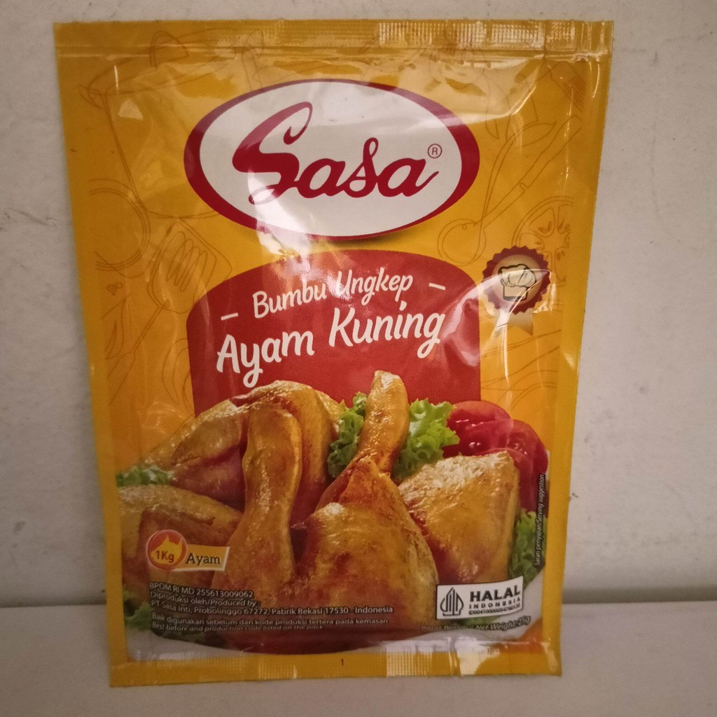 

Bumbu racik instan dari Sasa tersedia untuk nasi goreng rasa barbeque, bumbu ayam kuning, dan sayur sop