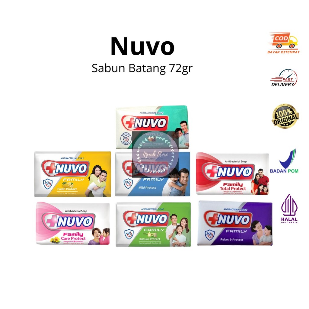 Nuvo Sabun Batang Series 72gr | Sakinah | Fresh | Mild | Total | Care | Nature | Relax |