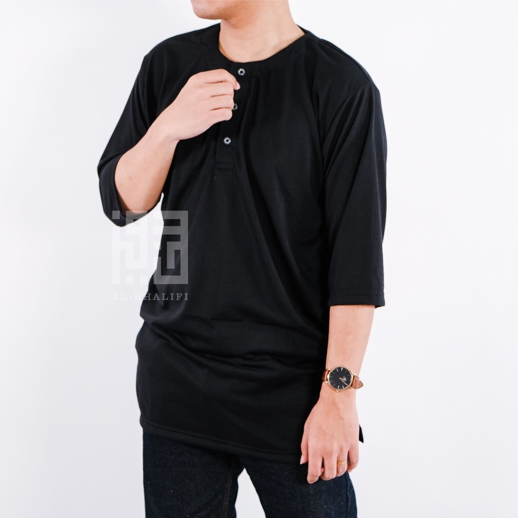 Baju Koko Kurta Pakistan Pria Muslim Polos Bahan Kaos Premium Lengan 3/4 Size S-XXL