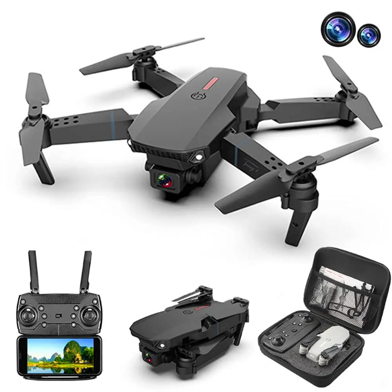 

2024 New E88Pro WIFI FPV Drone Quadcopter With Wide Angle HD 4K Camera Height Hold RC Foldable Quadcopter Drones UAV Gifts Toys