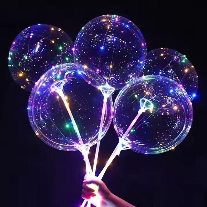 Balon LED Rainbow/Balon PVC LED/Balon transparan LED
