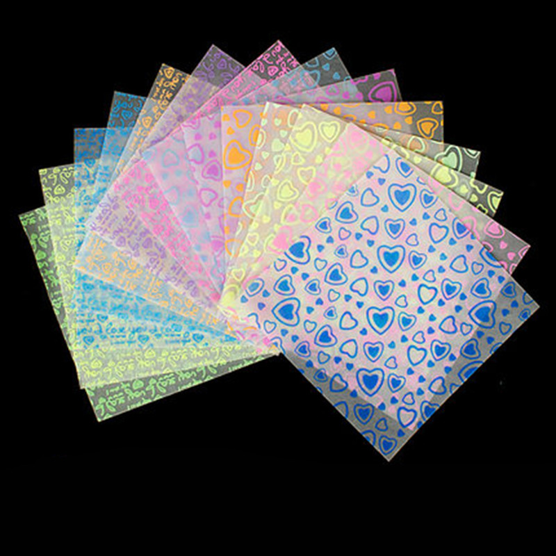 

70pcs Luminous origami paper square scrapbook paper single-sided printing card paper gift wrapping material night glow