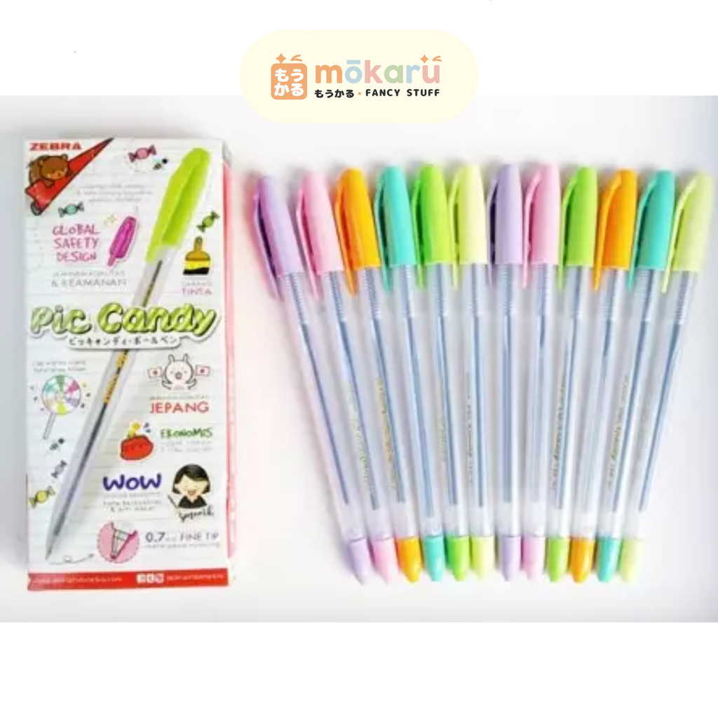 

DIJUAL LUSINAN Zebra Pic Candy 0.7mm Semi Gel Ink Pulpen/ Ballpoint Lucu Unik Murah