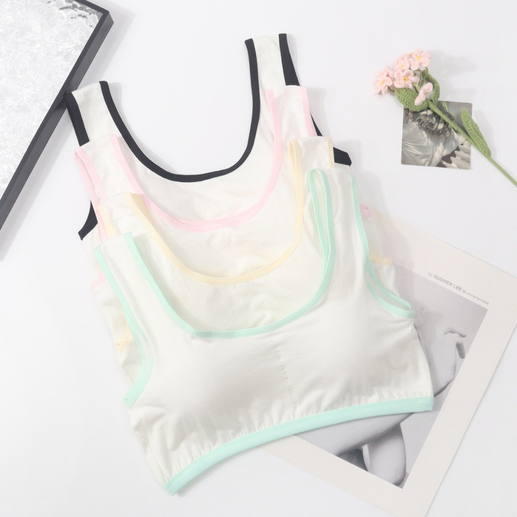 MS 168 MINISET STEP 2 POLOS RIBBED BUSA LEPAS TALI LEBAR SD SMP MINI SET BH BRA KATUN ANAK REMAJA PE