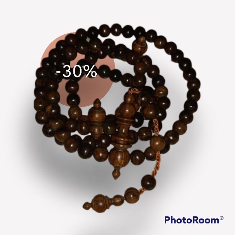 TASBIH KALUNG FOSIL GALIH AKAR KAYU GAHARU ASLI WANGI 99 BUTIR