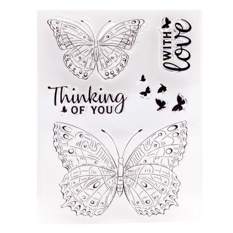 

Butterfly Transparent Clear Silicone Stamp Seal Cutting DIY Scrapbooking Rubber Stamping Coloring Embossing Diary Decor Reusable