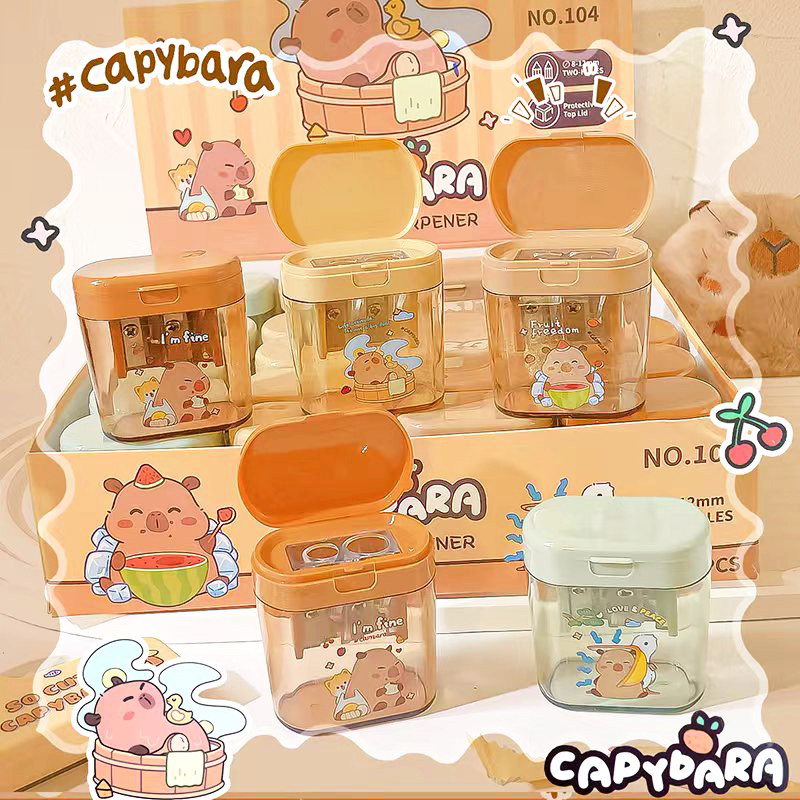 

Office supplies school equipment kawaii stationery items School supplies cute capybara pencil sharpener for child