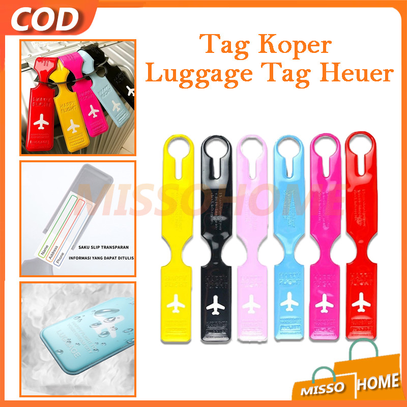 tag koper luggage tag heuer / gantungan koper safety luggage tag / luggage tag / label nama tas /tra