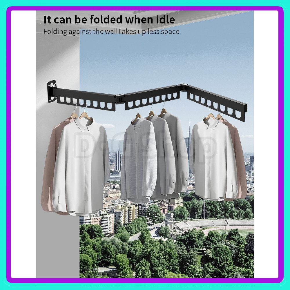 D·G Shop Jemuran Tarik Jemuran Dinding Lipat Jemuran Lipat Portable Jemuran Dinding Lipat Stainless 