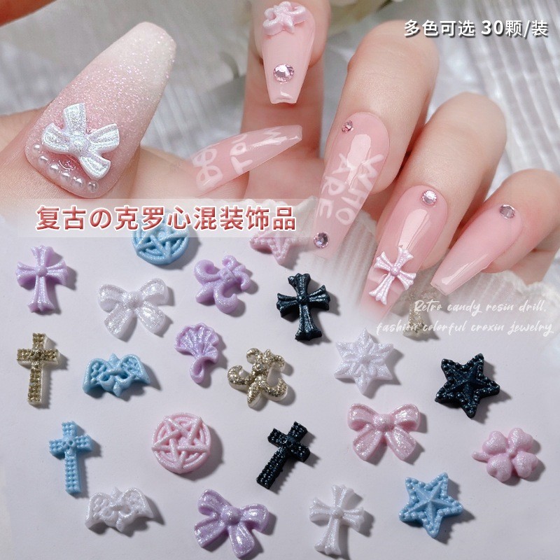 BUUBUU - 50PCS AKSESORIS KUKU CROSS Y2K - Nail Art Accessories CROSS - Aksesoris Nail Art SALIB