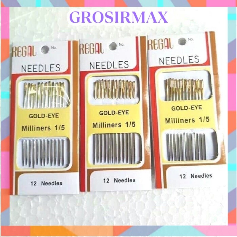 COD JARUM JAHIT TANGAN REGAL GOLD EYE MILINERS 1/5 isi 12pcs Makassar