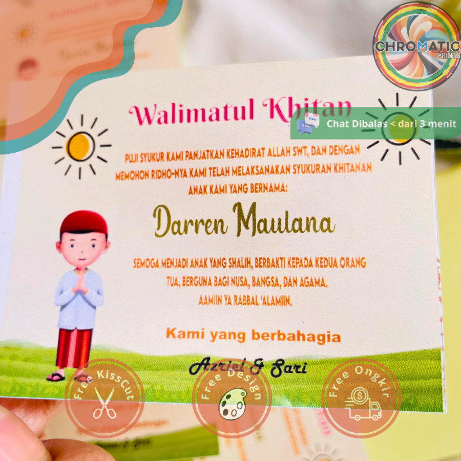 chromatic STIKER SYUKURAN KHITANAN / STIKER KHITANAN NASI BOX / STIKER TASYAKUR KHITANAN