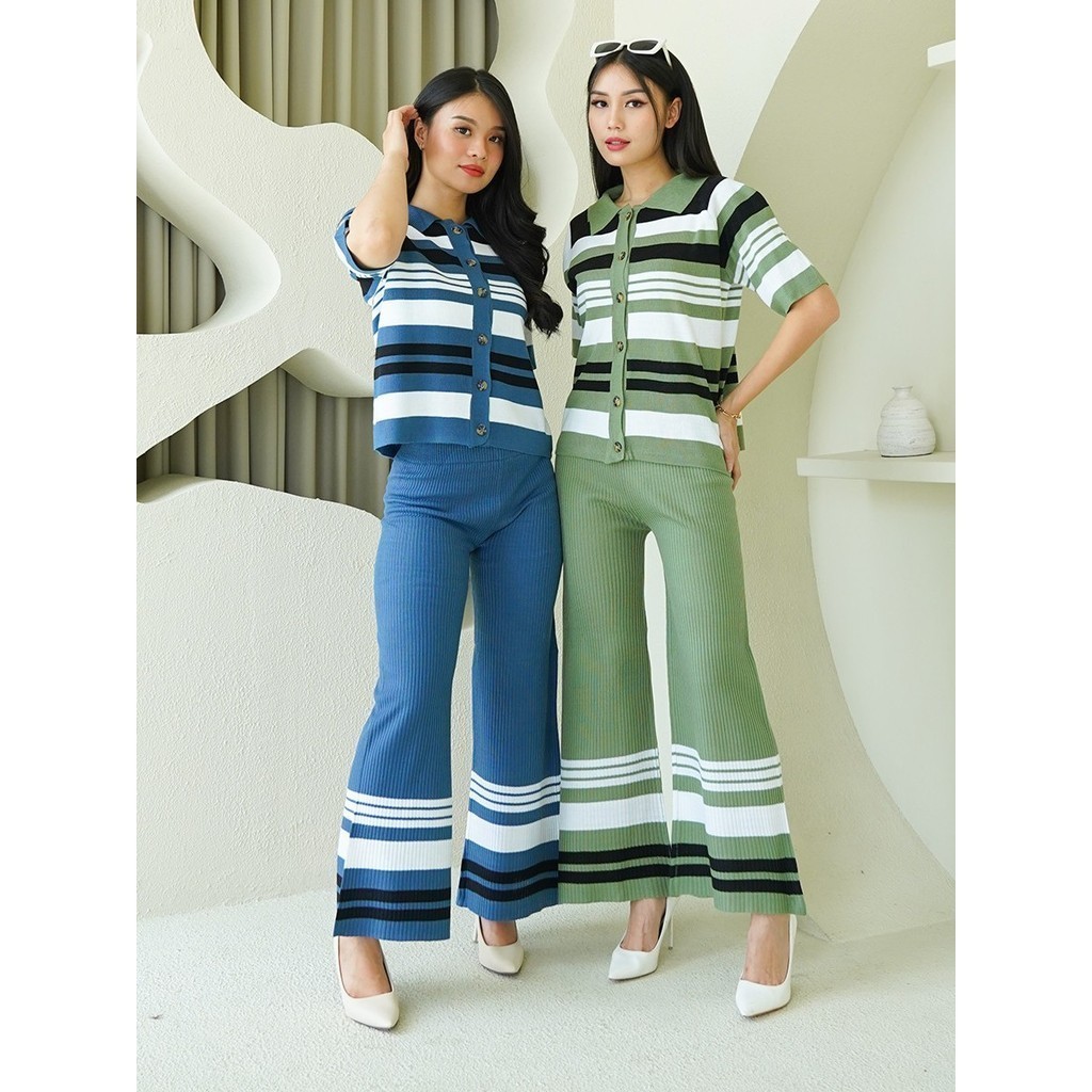 One Set Pants Rajut Garis Keyra
