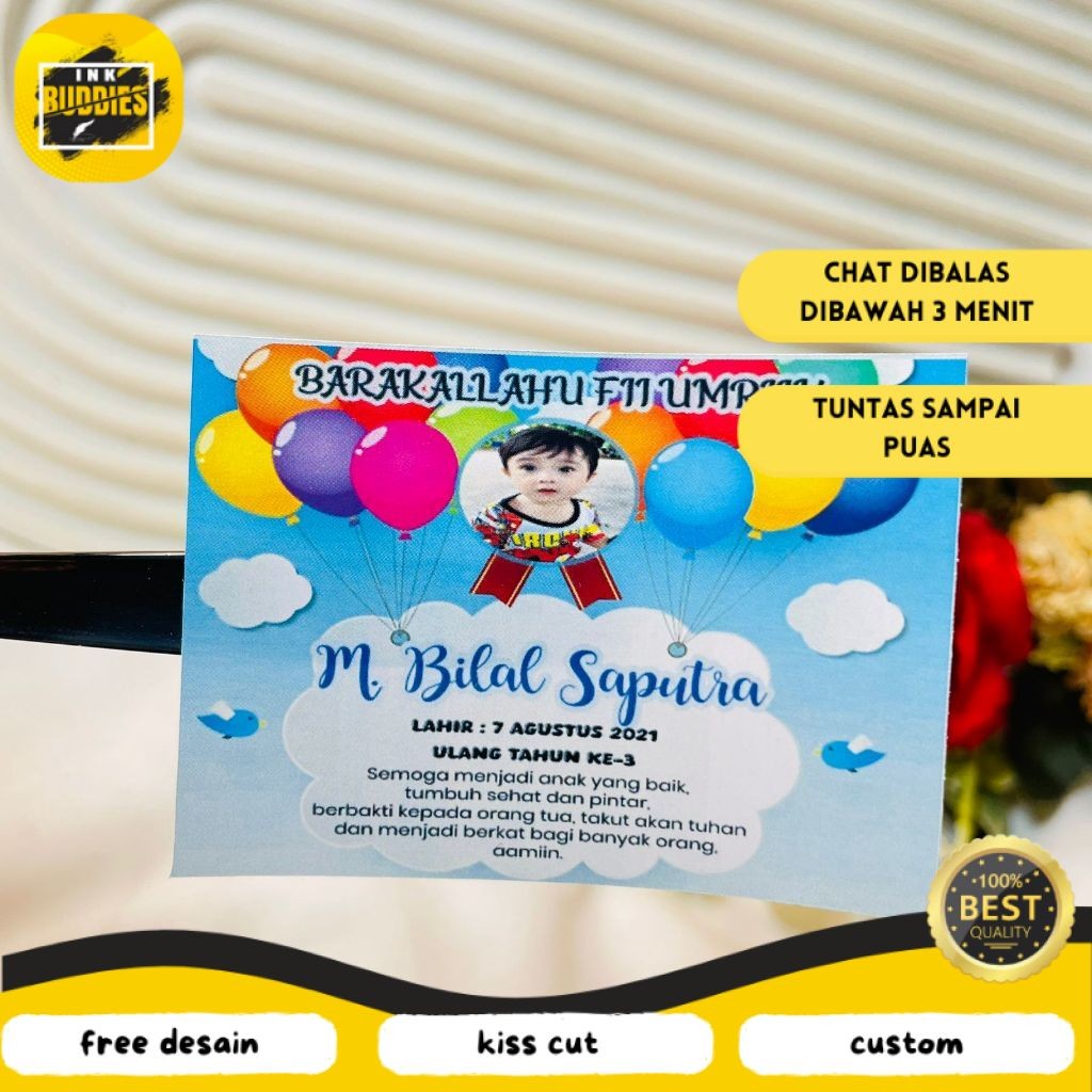 

INB Cetak Sticker Ulang Tahun Anak Free Desain Stiker Label Birthday Ultah Ulang Taun Undangan
