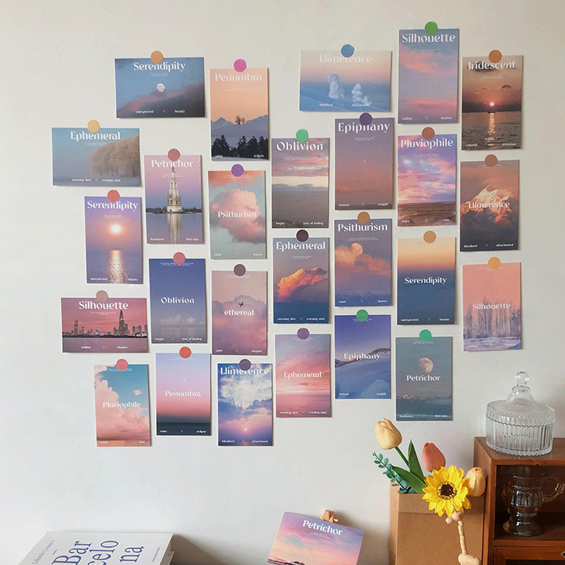 

Ins Beautiful Scenery Artistic Postcard Room Background Wall Aesthetic Diy Decorative Card Photo Props Greeting Card 30 Sheets