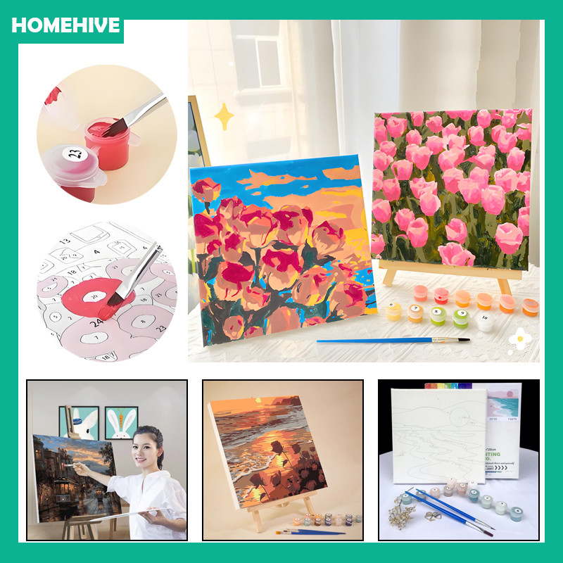 

20x20cm Paint By Number / Paint By Number Nature Series Painting Kit / Paint By Number Digital Painting Kit With Kanvas